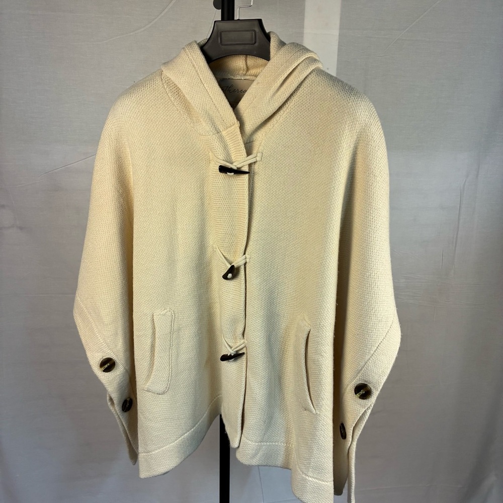 Ethereal Cream Poncho Cardigan Sweater‎ XS